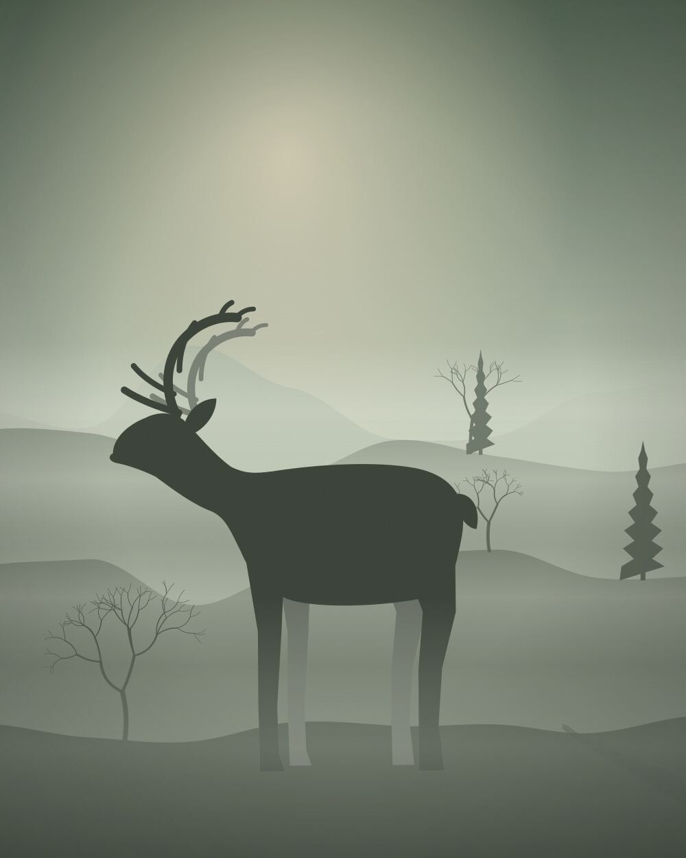 Rowan the reindeer at the edge of woodland.